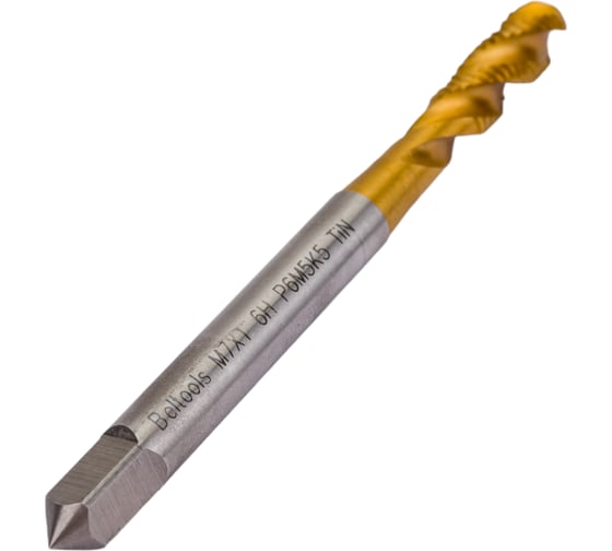 Метчик Beltools М7x1 машинно-ручной 6H Р6М5К5 глухой TIN винтовой L=80мм DIN371 TBT00207100 ri.113.2466
