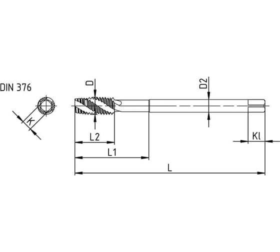 Метчик Beltools М22x2,5 машинно-ручной 6H Р6М5К5 глухой TIN винтовой L=140мм DIN376 TBT00222250 ri.113.2475