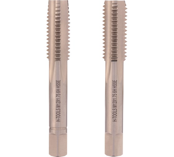 Набор метчиков из 2-х шт. H-Tools М12 шаг 1.75 мм DIN352 HSSE 235801-A4-0120