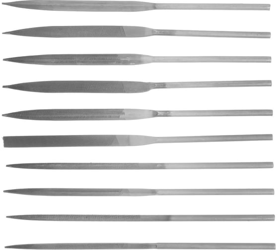 Набор надфилей ЛОМ металлические рукоятки, 70x160x4 мм, 10 шт. 2292066