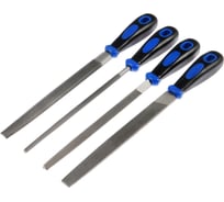 Набор напильников ТУНДРА сталь У10, насечка №2, пластиковые рукоятки, 200 мм, 4 шт. 5352373