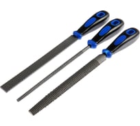 Набор рашпилей ТУНДРА сталь У10, пластиковые рукоятки, 200 мм, 3 шт. 5352371