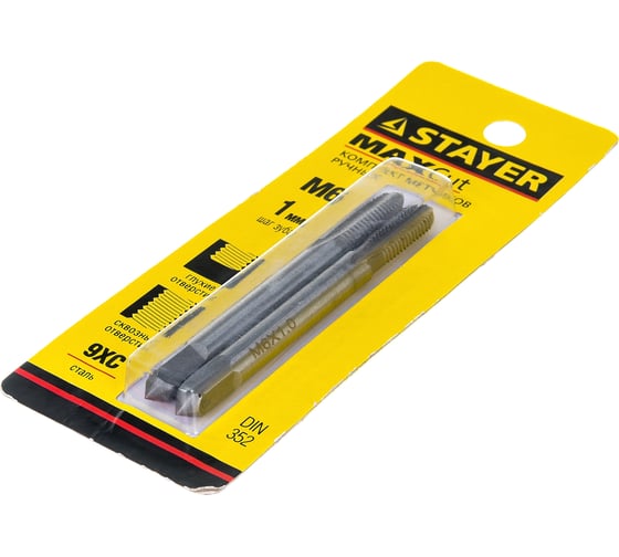 Комплект метчиков  MASTER  сталь 9ХС М6х1 0 2 шт. Stayer 28025-06-1.0-H2