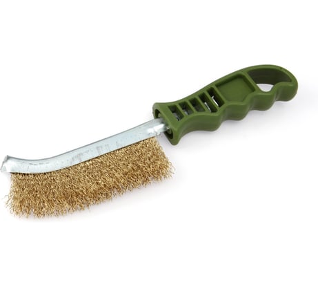 Щётка с пластиковой рукояткой, латунная щетина Дело техники 270231