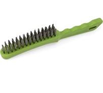 Щётка с пластиковой рукояткой, щетина из нержавеющей стали, 4-х рядная Дело техники 270754