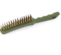 Щётка с пластиковой рукояткой, латунная щетина, 4-х рядная Дело техники 270734