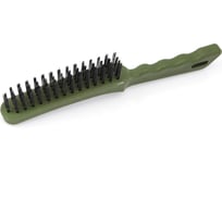 Щётка с пластиковой рукояткой, стальная щетина, 4-х рядная Дело техники 270704