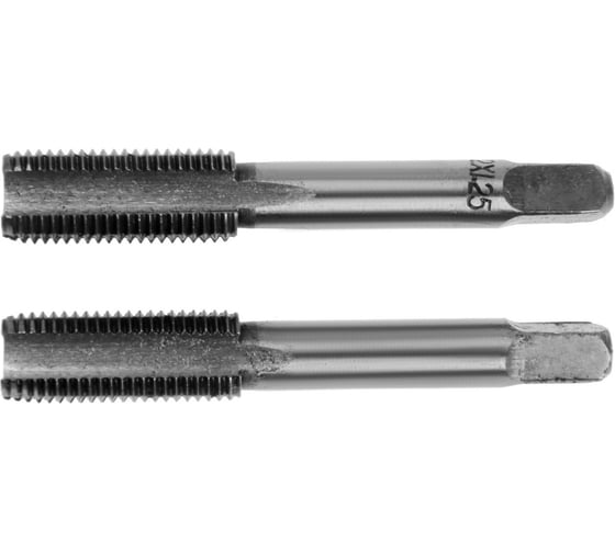 Метчики ТУНДРА метрические ручные, М12x1.25 мм, комплект из 2 шт. 2705911