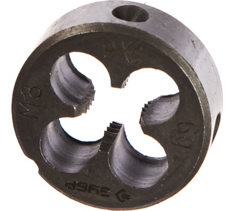 Круглая ручная плашка для нарезания метрической резьбы Зубр "МАСТЕР" М8x1,25 4-28022-08-1.25