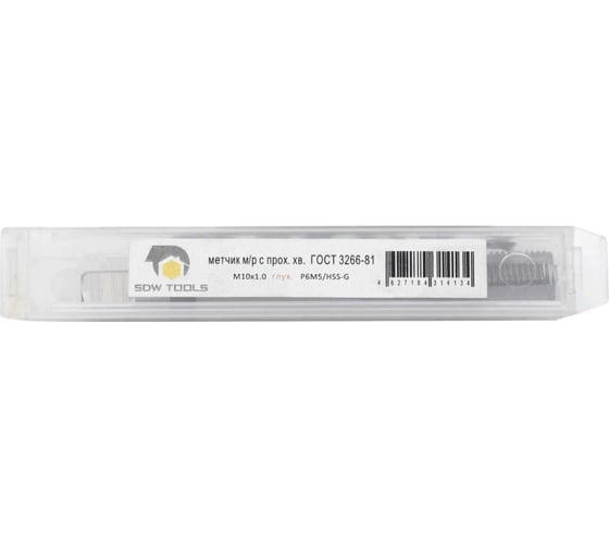 Метчик SDW TOOLS м/р М10x1,0 р6м5 для глух. с прох. хв. ta00649