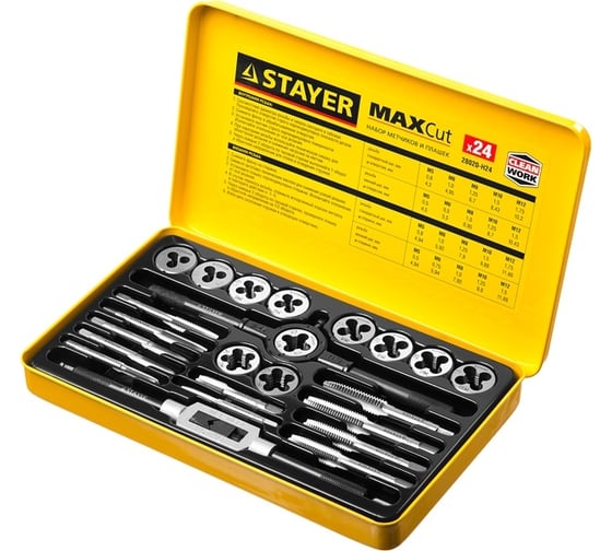 Набор метчиков и плашек STAYER MASTER 24 предмета 28020-H24