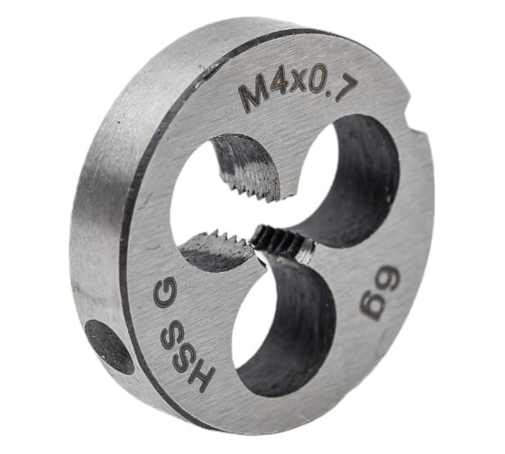 Круглая ручная плашка М4х0.7, HSS, Ф20х5 мм Thorvik D-COMBO MD407 52829