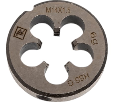 Круглая ручная плашка М14х1.5, HSS, Ф38х10 мм Thorvik D-COMBO MD1415 52842