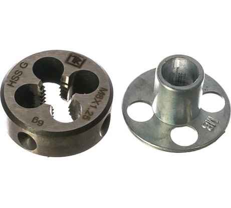 Круглая ручная плашка с направляющей в наборе М8х1.25, HSS, Ф25х9 мм Thorvik D-DRIVE MDG8125 52863