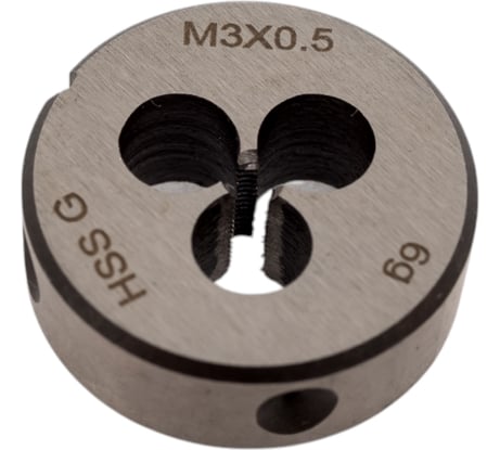 Круглая ручная плашка с направляющей в наборе М3х0.5, HSS, Ф25х9 мм Thorvik  D-DRIVE MDG305 52859