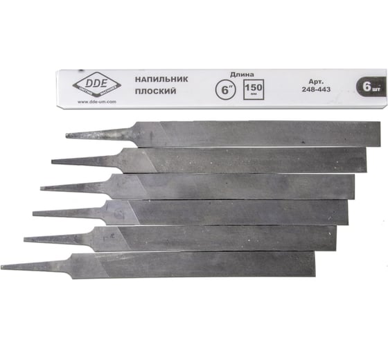 Плоские напильники в коробке, 12 шт DDE 15 см - 6" 248-443