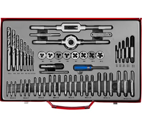 Набор метчиков и плашек Зубр МАСТЕР сталь 9ХС, 52 предмета 28130-H52_z01