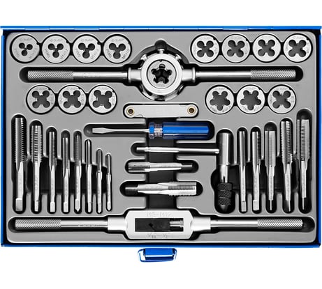 Набор метчиков и плашек Зубр ПРОФЕССИОНАЛ сталь Р6М5, 35 предметов 28110-H35