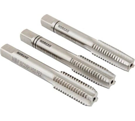 Комплект ручных метчиков 3 шт NORGAU M18х2,5 013002430