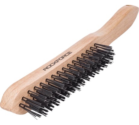 Ручная щетка по металлу Rockforce в усиленном деревянном корпусе RF-340117217(17440)