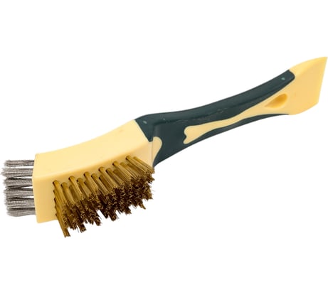 Ручная щетка по металлу Rockforce в пластиковом корпусе с прорезиненной рукояткой RF-340129725(17454)