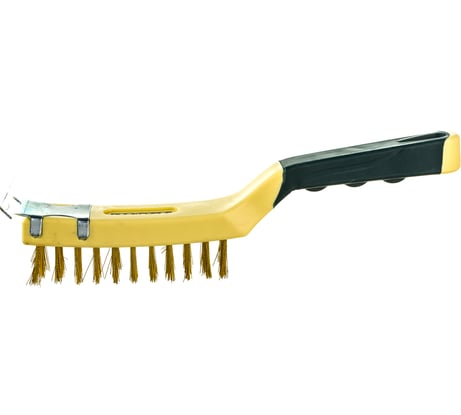 Ручная щетка по металлу Rockforce в пластиковом корпусе с прорезиненной рукояткой RF-340123316(17450)