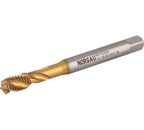Машинный метчик NORGAU М18 DIN376 6H TiN HSS-E тип N 013130018 1