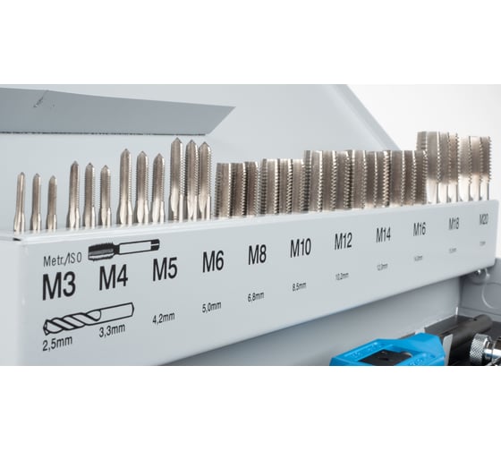 Набор ручных метчиков и плашек NORGAU M3-M20, 56 предметов 013904370