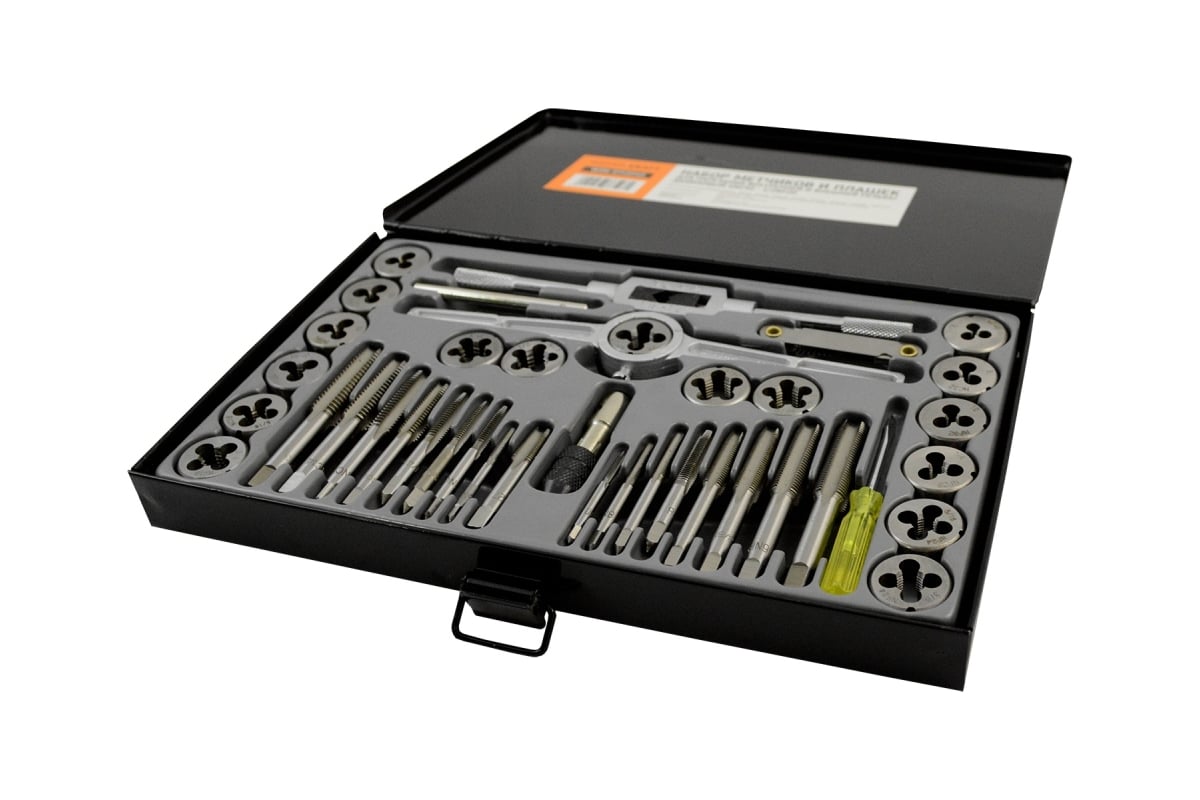 Набор метчиков и плашек 4NC40-1/2NF20 WIEDERKRAFT 40 предметов ...