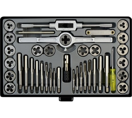 Набор метчиков и плашек М3-12 WIEDERKRAFT 40 предметов, метрическая резьба WDK-DTM3040