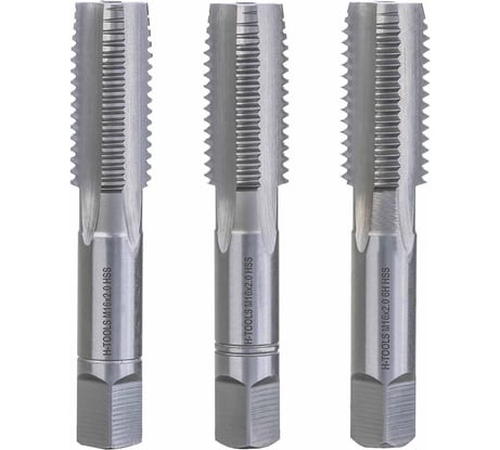 Набор метчиков из 3-х шт. H-Tools М16 шаг 2.0мм DIN352 HSS-G 230160HT