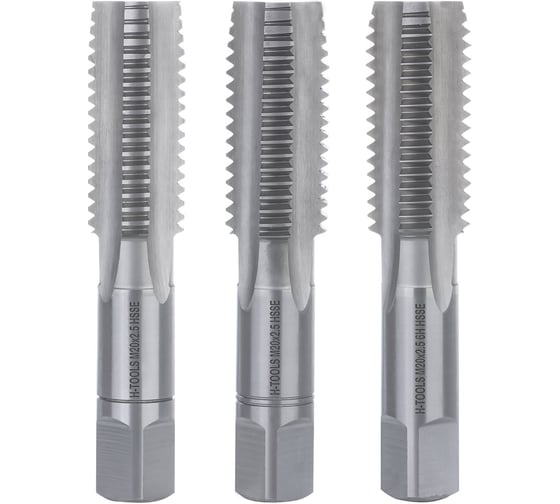 Набор метчиков из 3-х шт. H-Tools М20 шаг 2.5мм DIN352 HSSE 230200EHT 1