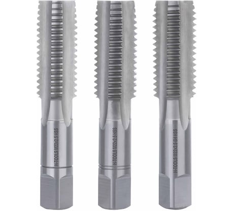 Набор метчиков из 3-х шт. H-Tools М22 шаг 2.5мм DIN352 HSS-G 230220HT