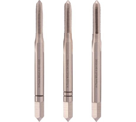 Набор метчиков из 3-х шт. H-Tools М2 шаг 0.4мм DIN352 HSSE 230020EHT