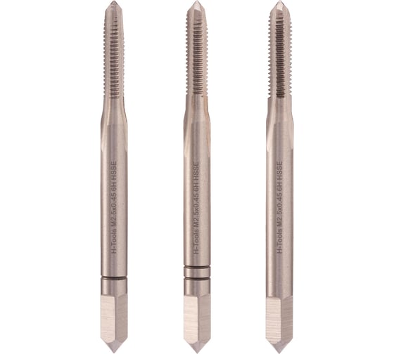 Набор метчиков из 3-х шт. H-Tools М2.5 шаг 0.45мм DIN352 HSSE 230025EHT 1