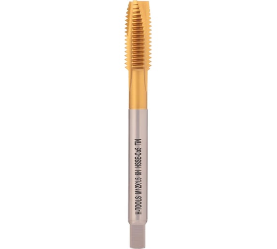Машинный метчик H-Tools М12 шаг 1.5 мм DIN374 HSSE-TiN 113X01-D2-0121