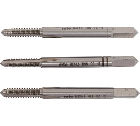 Ручной метчик MTE HSS DIN352 3 шт. M3x0,5 26393