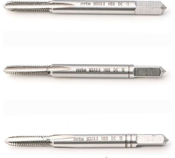 Ручной метчик MTE HSS DIN352 3 шт. M3x0,5 26393 1