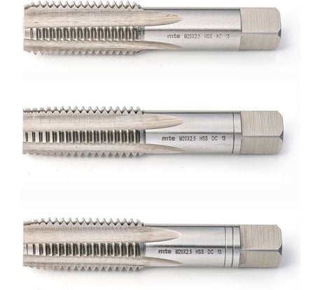 Ручной метчик MTE HSS DIN352 3 шт. M20x2,5 263920