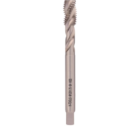 Машинный метчик с винтовой канавкой H-Tools М12 шаг 1.75 мм DIN376 HSS-G 501100-D2-0120 1