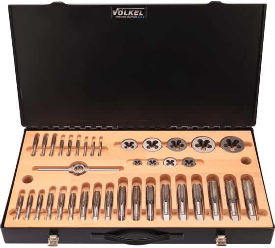 Набор метчиков и плашек VOELKEL UNC 1/4-1,0 HSS-G 44пр V48053