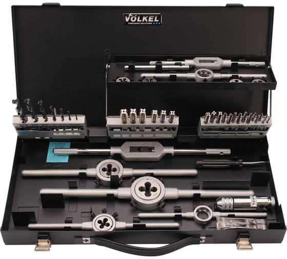 Набор метчиков и плашек VOLKEL M3-M12 HSS-G 45пр V49101