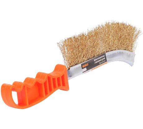 Металлическая зачистная щетка с пластиковой ручкой АвтоDело 44011