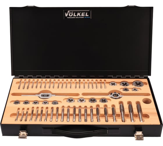Набор метчиков и плашек VOLKEL M1-M10 HSS-G 66 предметов V48002