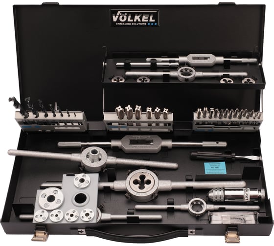 Набор метчиков и плашек VOLKEL M3-M12 HSS-G 52 предмета V49106