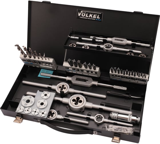 Набор метчиков и плашек VOLKEL M3-M12 HSSE-VAP 52 предмета V49150