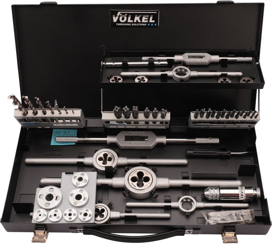Набор метчиков и плашек VOLKEL M3-M12 HSSE-VAP 52 предмета V49150