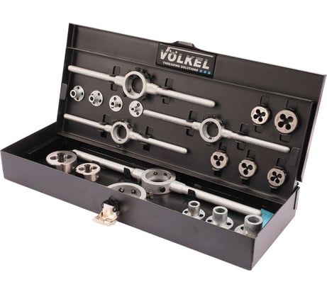 Набор плашек VOLKEL М3-М12 DINEN22568 HSS-G 19 предметов V49599