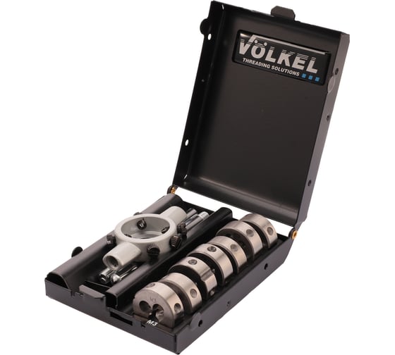 Набор плашек VOLKEL М3-М12 HSS-G (+ вороток) 8 предметов V49525