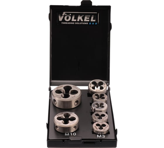 Набор плашек VOLKEL М3-М12 DINEN22568 HSSE 7 предметов V49522